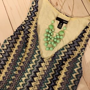 Woman’s multicolor blue crochet dress with lining